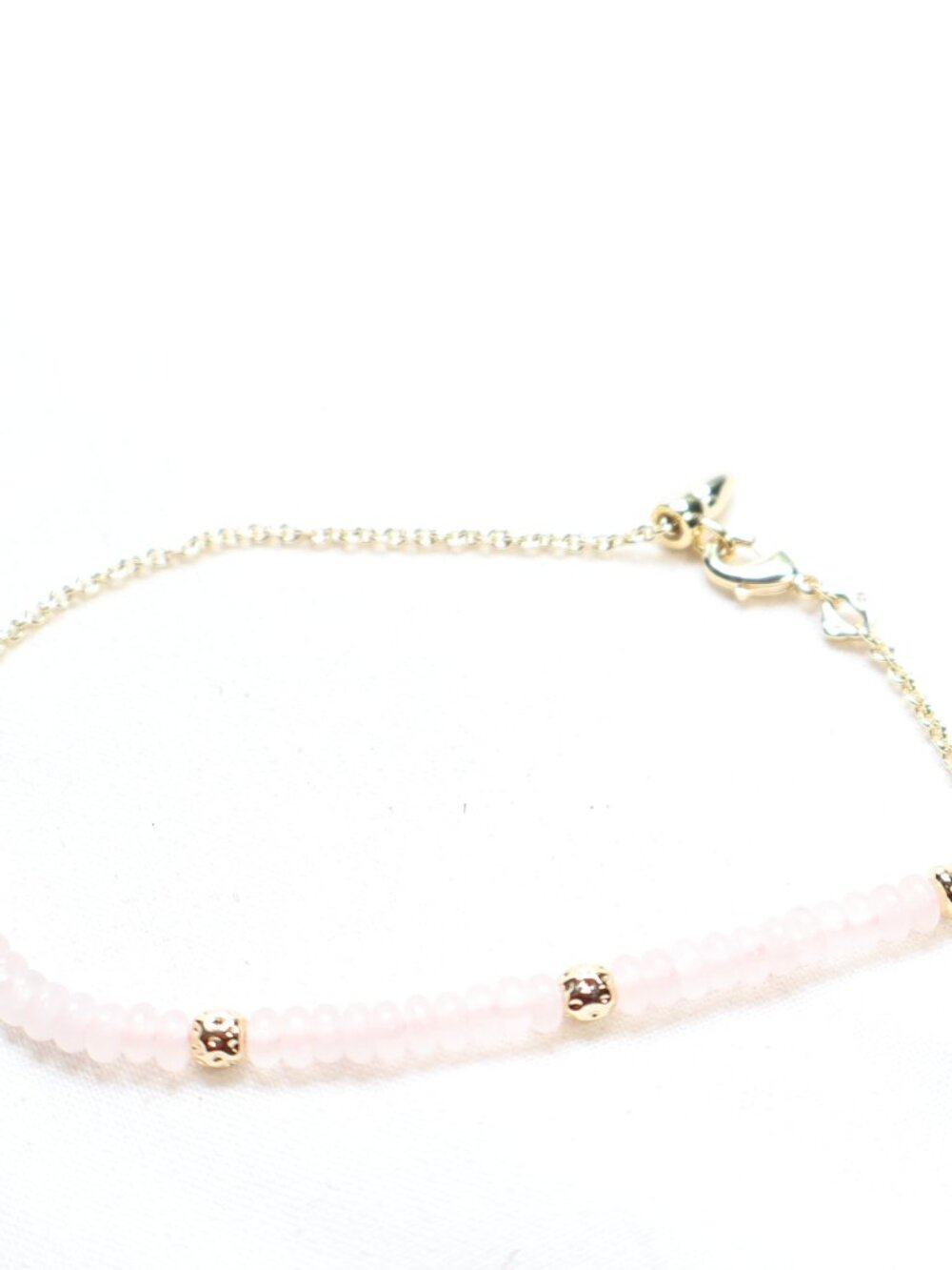 Kendra Scott Gold Tone Rose Quartz Deliah Delicate Bracelet $75 - Picture 2 of 4